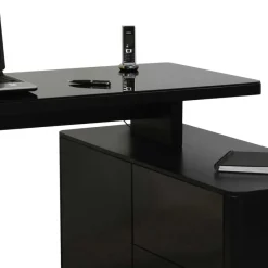 Hot Wohnen Eck PC Schreibtisch Cigemba in Schwarz