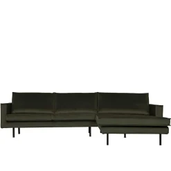 Wohnen Eckcouch in Dunkelgrün Velvet - Mapel