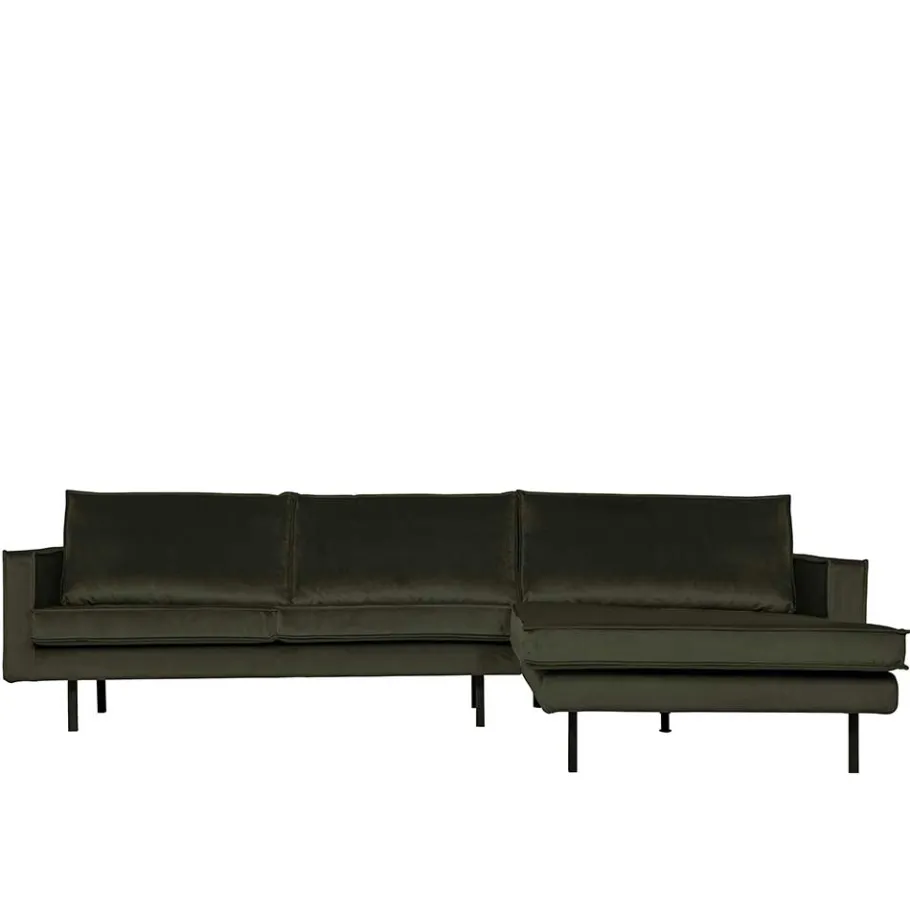 Wohnen Eckcouch in Dunkelgrün Velvet - Mapel