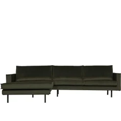 Wohnen Eckcouch in Dunkelgrün Velvet - Mapel
