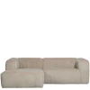 Discount Wohnen Ecksofa in Beige Ribcord - Fanandro