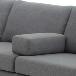 Best Wohnen Ecksofa in Grau Stoff - Dreisitzer - Donnsai