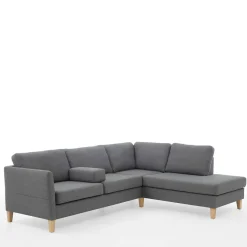 Best Wohnen Ecksofa in Grau Stoff - Dreisitzer - Donnsai
