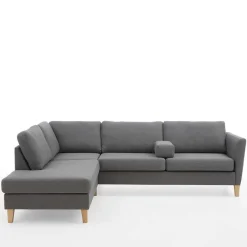 Best Wohnen Ecksofa in Grau Stoff - Dreisitzer - Donnsai
