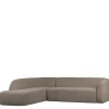 Wohnen Ecksofa in Hellbraun Chenille Bezug - Acira