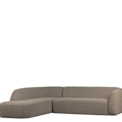 Wohnen Ecksofa in Hellbraun Chenille Bezug - Acira