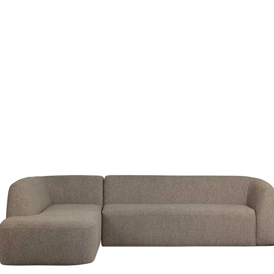 Wohnen Ecksofa in Hellbraun Chenille Bezug - Acira