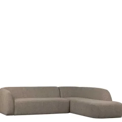 Wohnen Ecksofa in Hellbraun Chenille Bezug - Acira