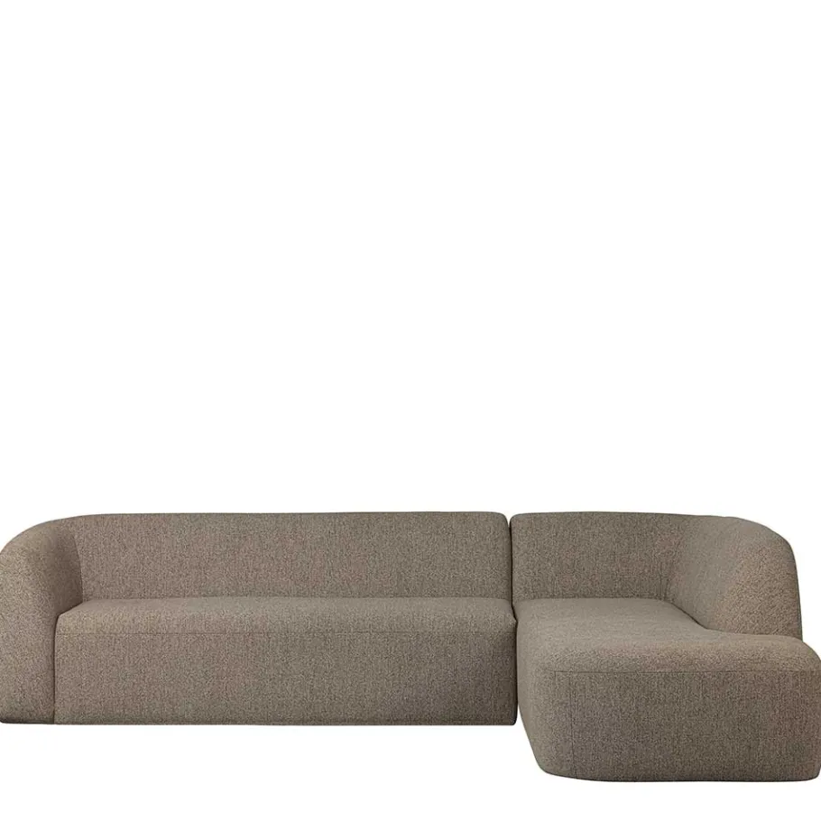 Wohnen Ecksofa in Hellbraun Chenille Bezug - Acira