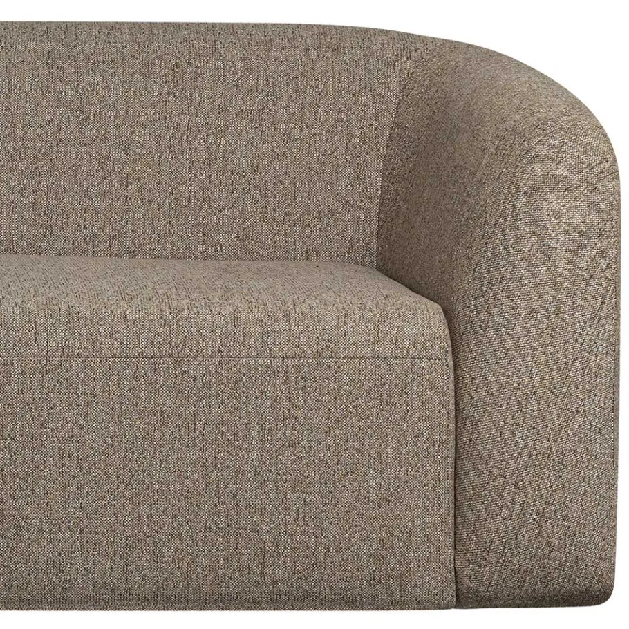 Wohnen Ecksofa in Hellbraun Chenille Bezug - Acira