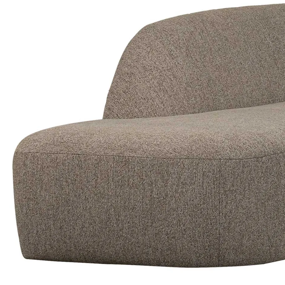 Wohnen Ecksofa in Hellbraun Chenille Bezug - Acira