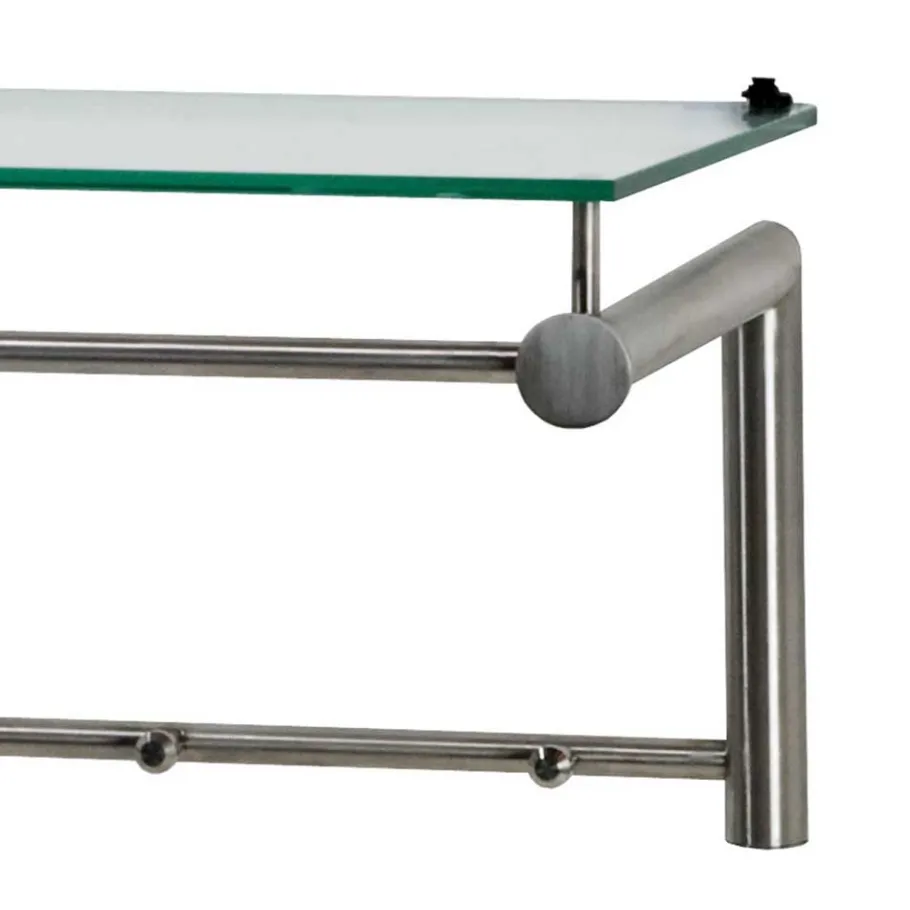 New Wohnen Edelstahl Garderobe mit Glas Hutablage - Blevos