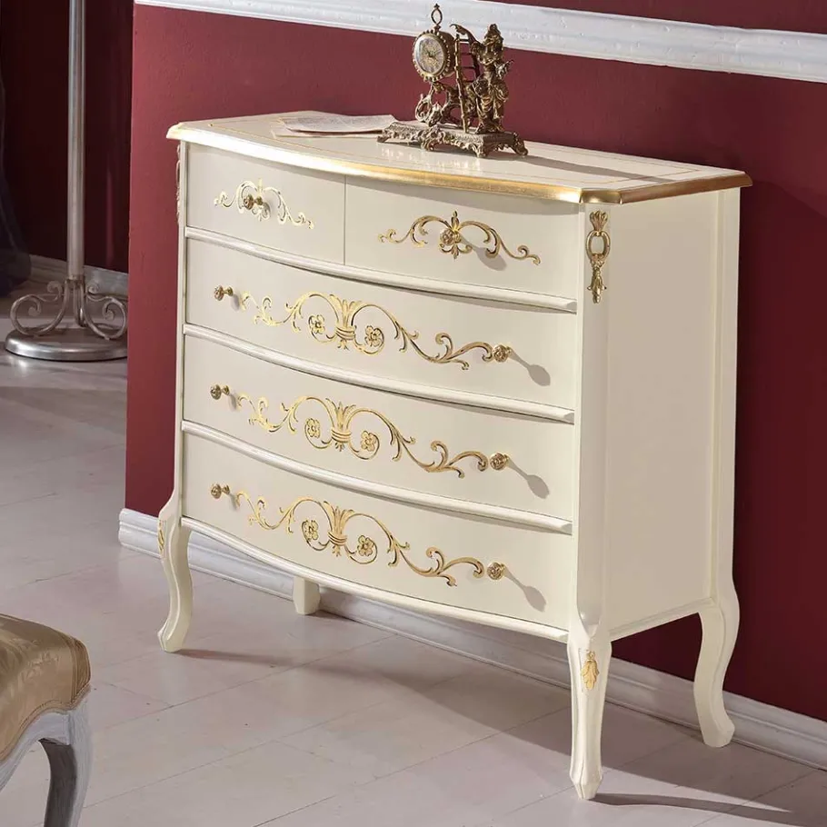 Discount Wohnen Edle Barock-Kommode miz 87 cm Breite - Iviada