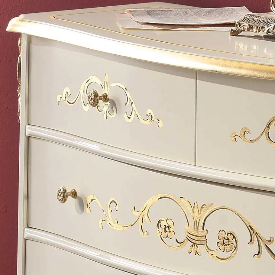 Discount Wohnen Edle Barock-Kommode miz 87 cm Breite - Iviada
