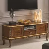 Hot Wohnen Edles TV Board in Nussbaum & Gold - Acsandrio
