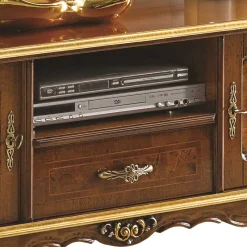Hot Wohnen Edles TV Board in Nussbaum & Gold - Acsandrio