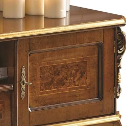 Hot Wohnen Edles TV Board in Nussbaum & Gold - Acsandrio