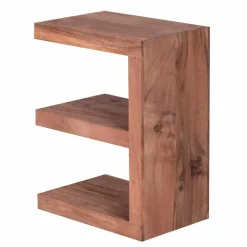 Sale Wohnen E-Form Beistelltisch Vislan aus Holz massiv Akazie