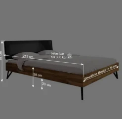 Online Wohnen Ehebett Designbett mit Wildeiche Rahmen - Mandirov