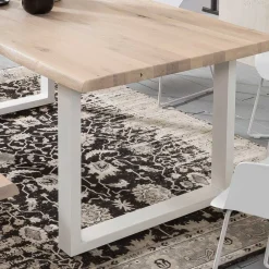 Sale Wohnen Eiche White Wash Tisch mit Baumkante - Tilveta