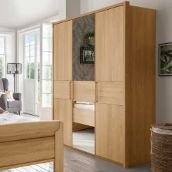 Sale Wohnen Eichefarbener Kleiderschrank in drei Höhen - Emdsiva I