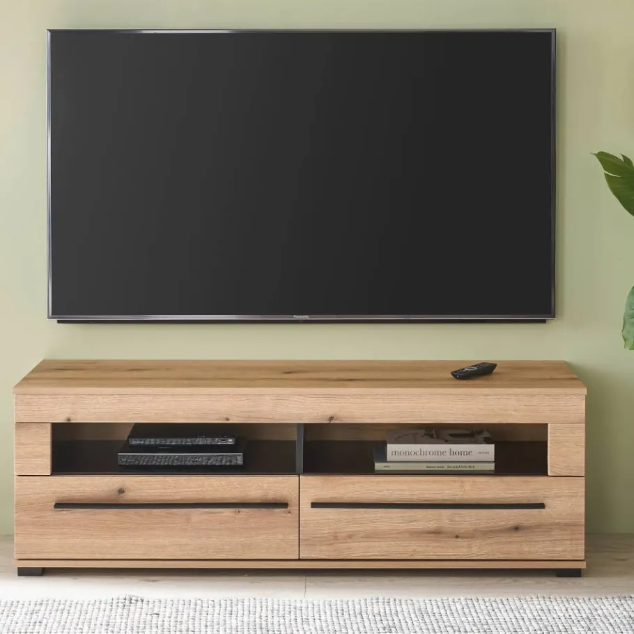 Outlet Wohnen Eicheoptik Wohnzimmermöbel Set - Brocus (vierteilig)