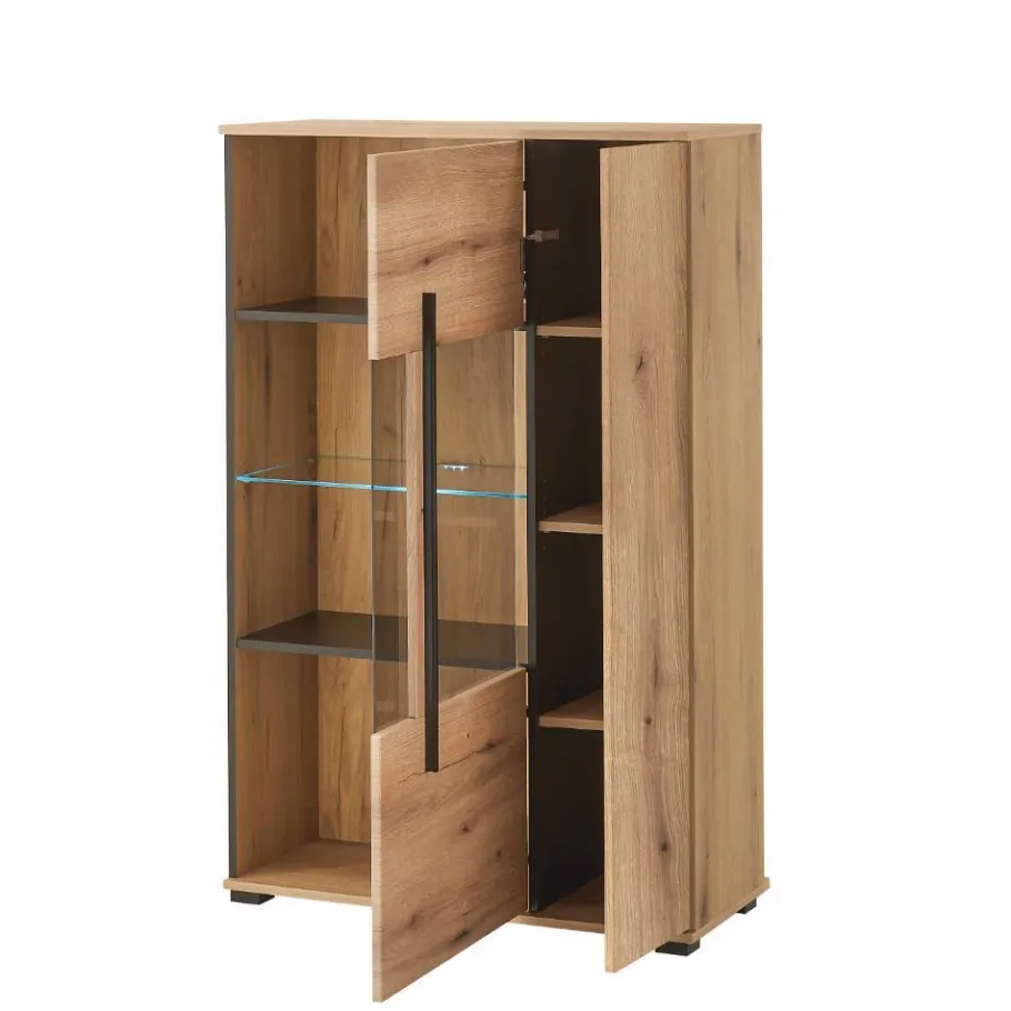 Outlet Wohnen Eicheoptik Wohnzimmermöbel Set - Brocus (vierteilig)