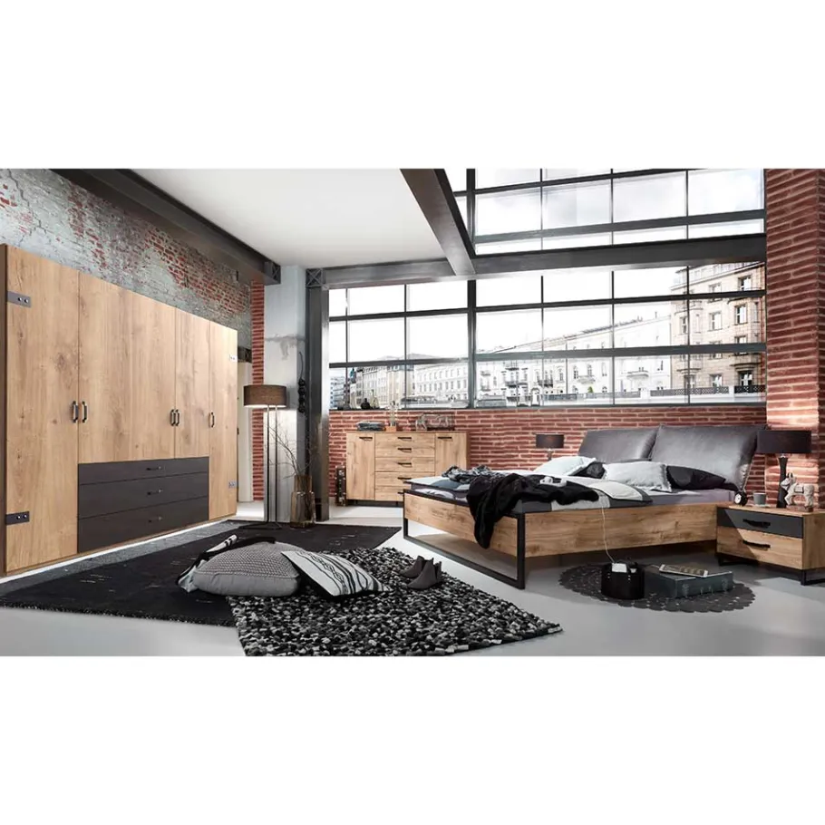 New Wohnen Einrichtung fürs Schlafzimmer Industrial - Bram (fünfteilig)