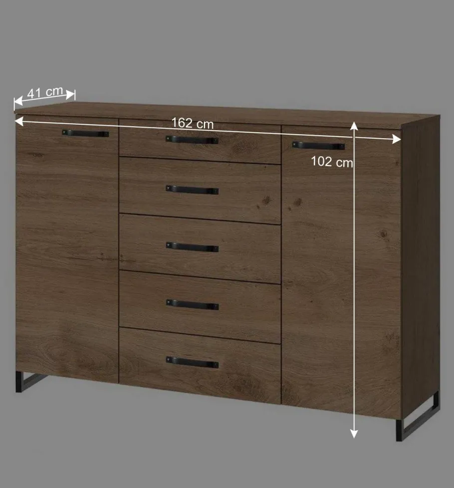 New Wohnen Einrichtung fürs Schlafzimmer Industrial - Bram (fünfteilig)