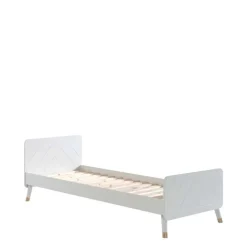 Discount Wohnen Einzelbett mit Nachtkommode in Weiß - Baranoma (zweiteilig)