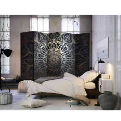 Hot Wohnen Elegante Trennwand in Braun & Gold - Arwen