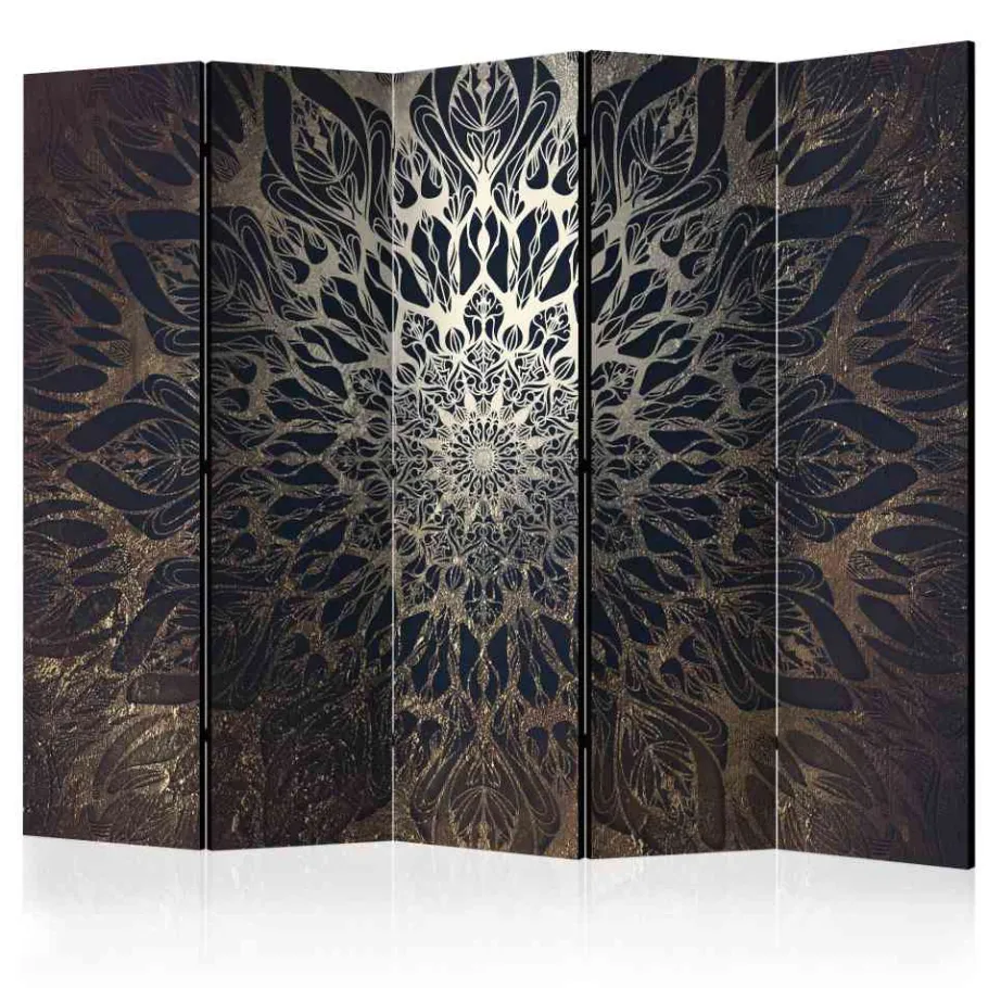 Hot Wohnen Elegante Trennwand in Braun & Gold - Arwen