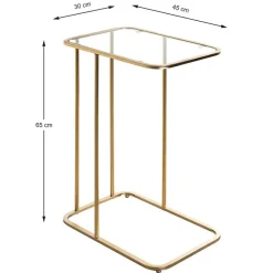 Online Wohnen Eleganter Anstelltisch mit klarer Glasplatte - Finnca