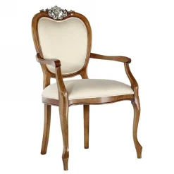 Clearance Wohnen Eleganter Tischsessel in Beige Stoff - Dominica