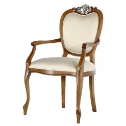 Clearance Wohnen Eleganter Tischsessel in Beige Stoff - Dominica