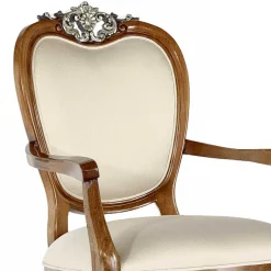 Clearance Wohnen Eleganter Tischsessel in Beige Stoff - Dominica