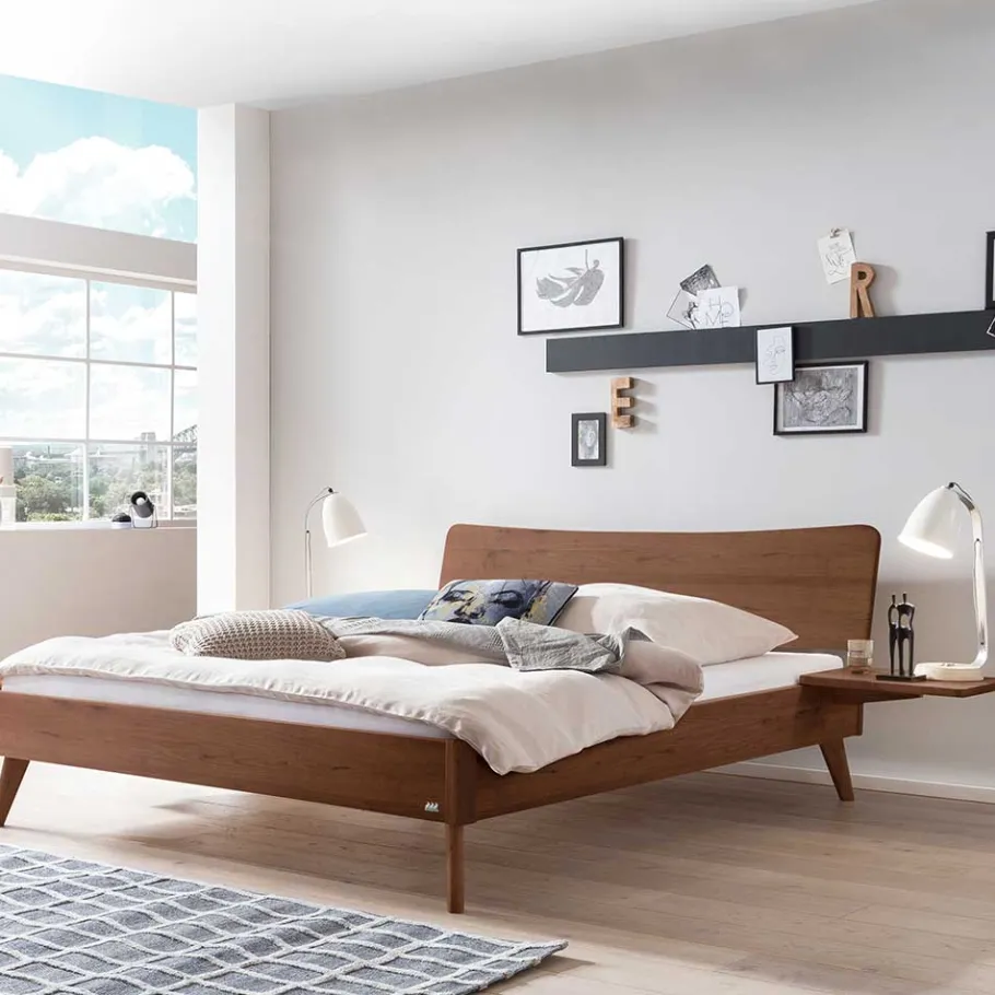 Best Wohnen Elegantes Designbett aus Nussbaum massiv - Twinta