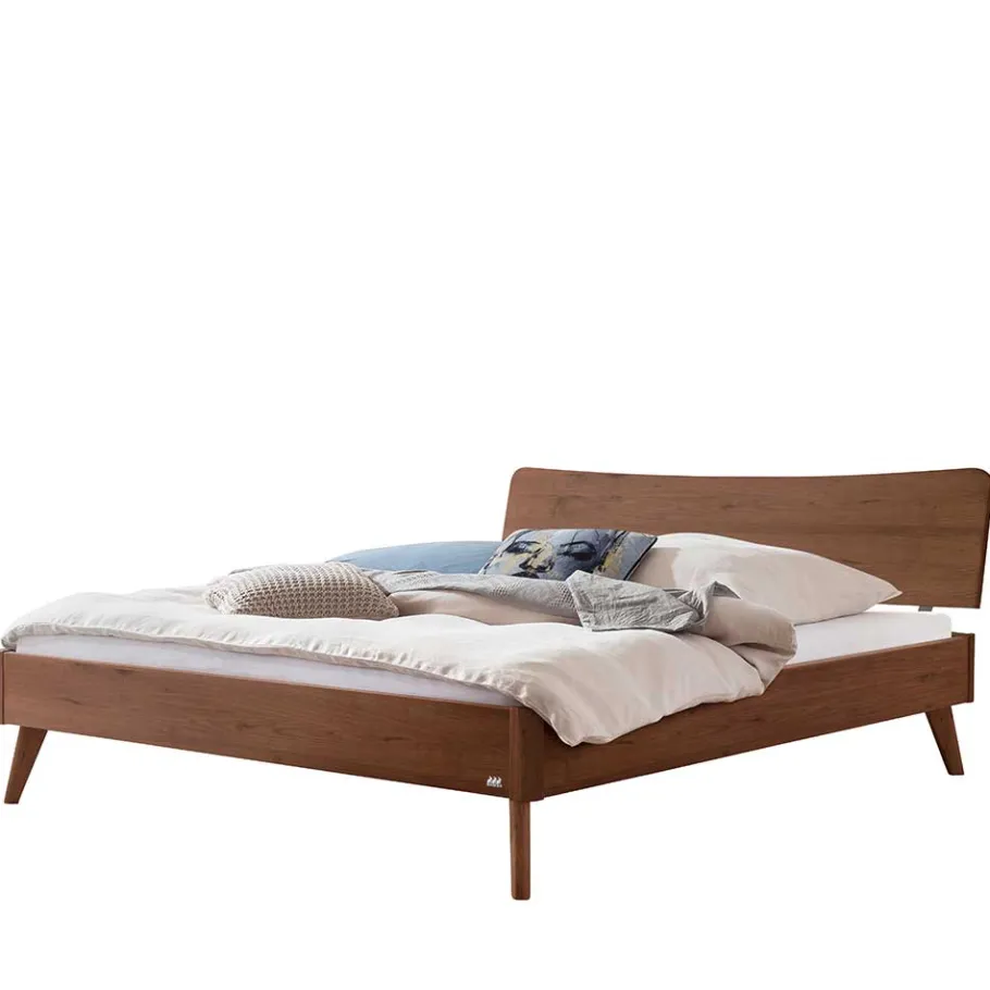 Best Wohnen Elegantes Designbett aus Nussbaum massiv - Twinta