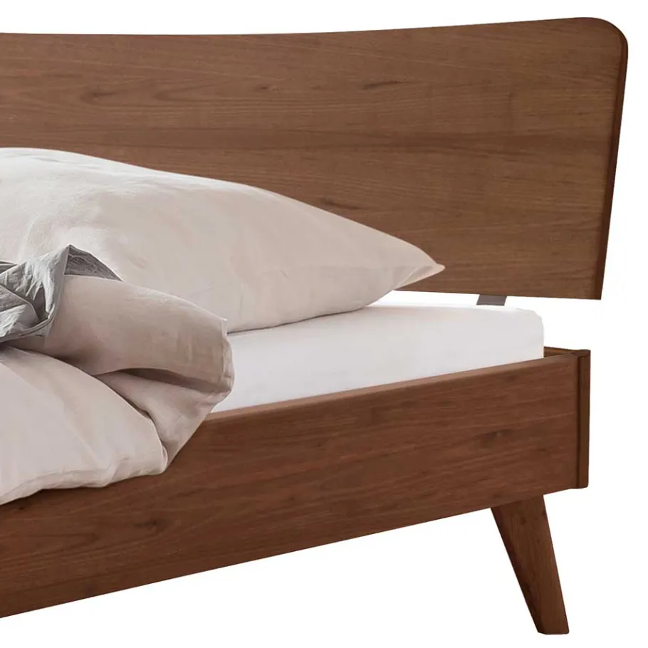 Best Wohnen Elegantes Designbett aus Nussbaum massiv - Twinta