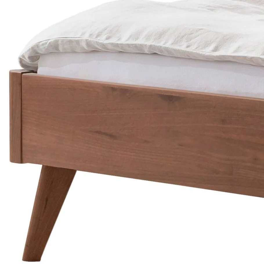 Best Wohnen Elegantes Designbett aus Nussbaum massiv - Twinta