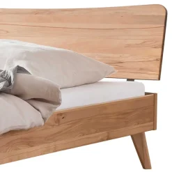 Wohnen Elegantes Holzbett aus geölter Wildeiche - Mathan
