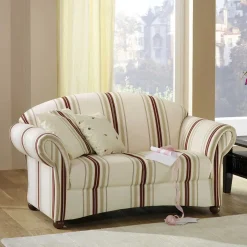 Best Wohnen Elegantes Sofa mit Streifen in Weiß Rot Beige - Senore