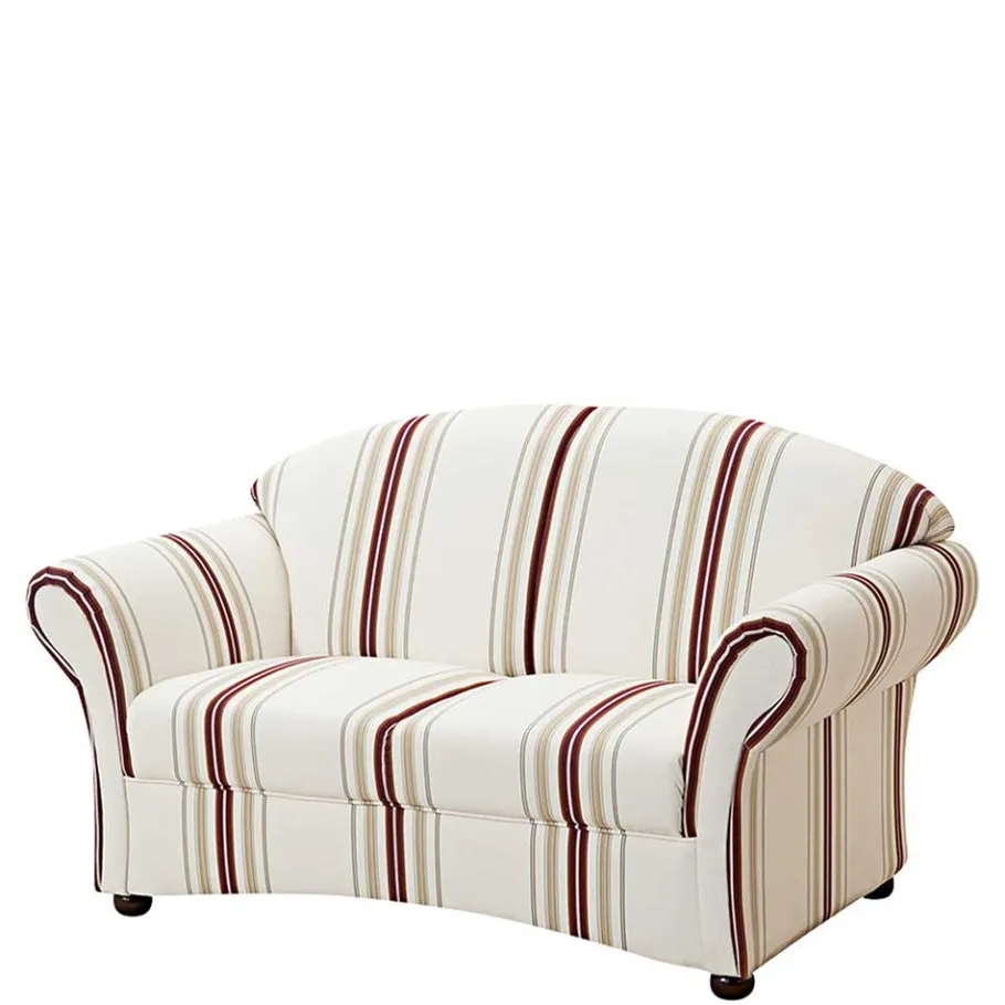 Best Wohnen Elegantes Sofa mit Streifen in Weiß Rot Beige - Senore