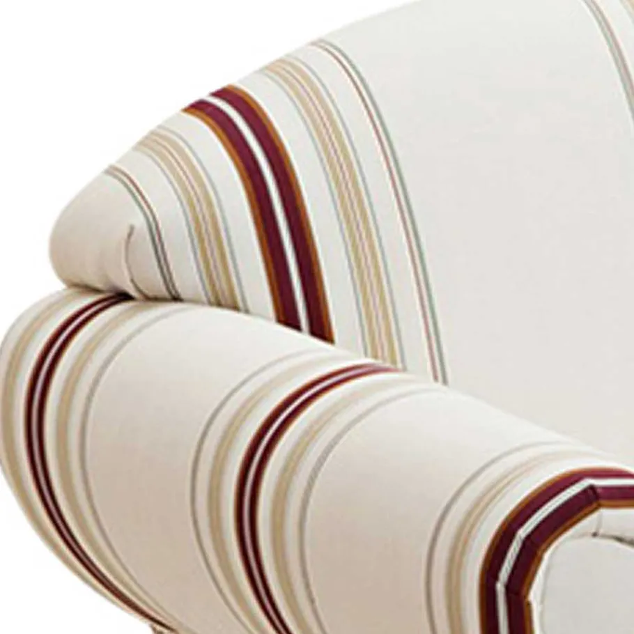 Best Wohnen Elegantes Sofa mit Streifen in Weiß Rot Beige - Senore
