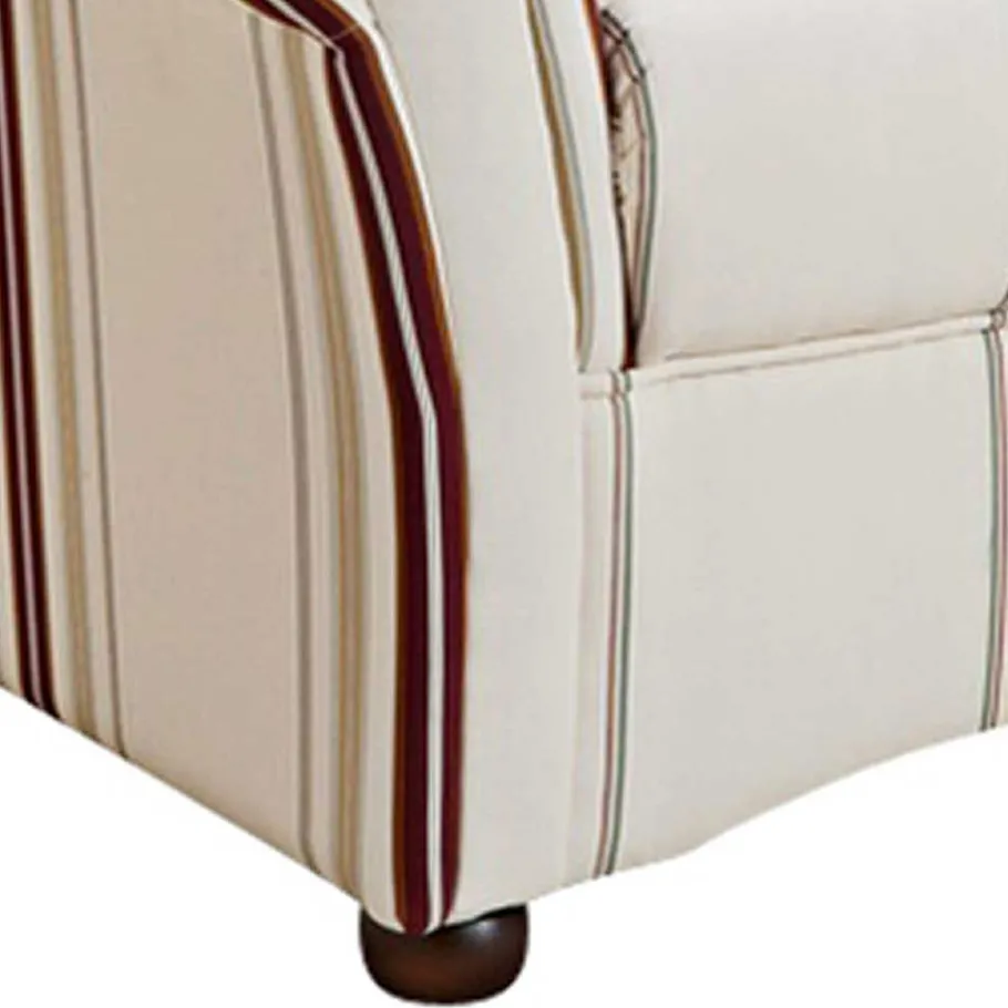 Best Wohnen Elegantes Sofa mit Streifen in Weiß Rot Beige - Senore