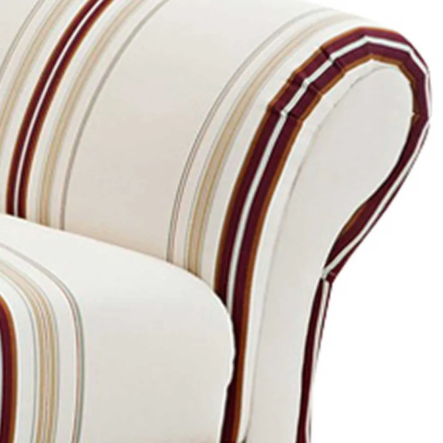 Best Wohnen Elegantes Sofa mit Streifen in Weiß Rot Beige - Senore