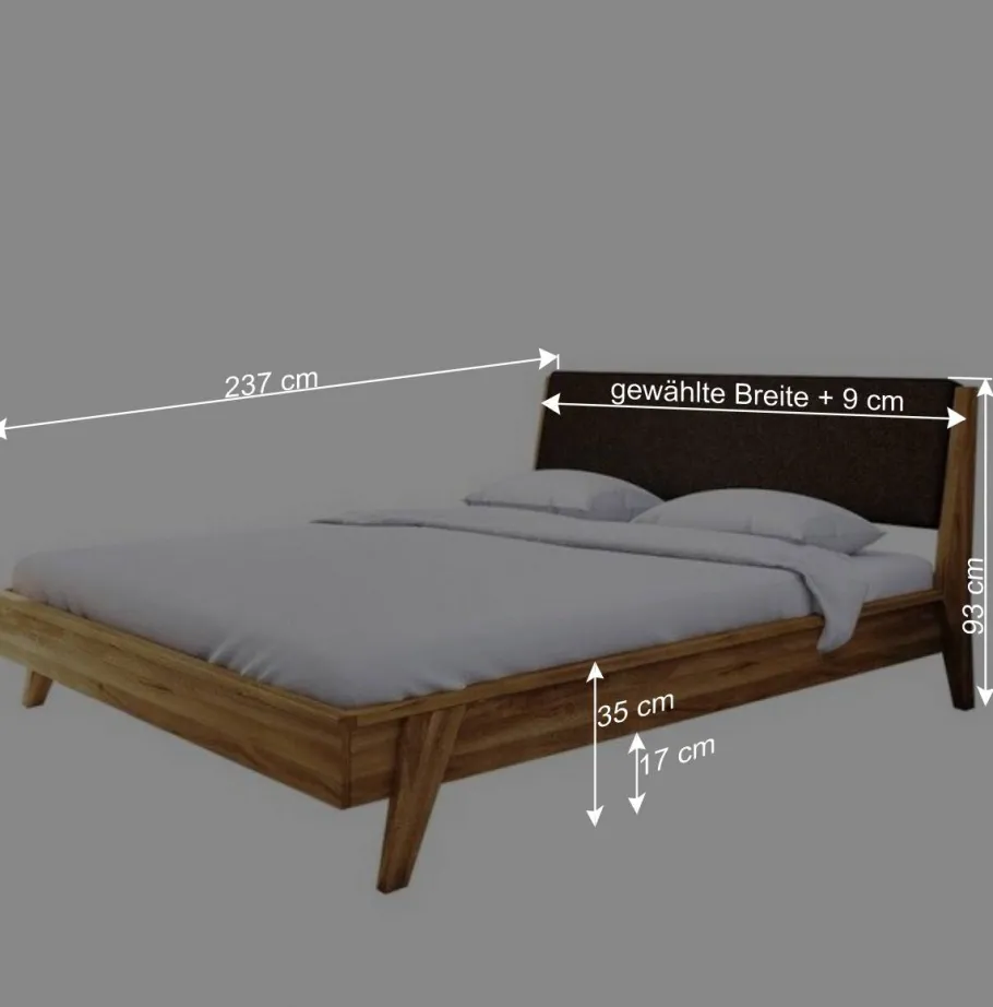 Outlet Wohnen 220er Designbett aus Wildeiche & Nachtkommoden - Hardus