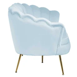 Best Wohnen 3er Samtsofa im Muscheldesign in Hellgrau - Montreal