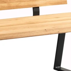 Discount Wohnen Essbank mit Lehne - Wildeiche Naturkante - Jessmine