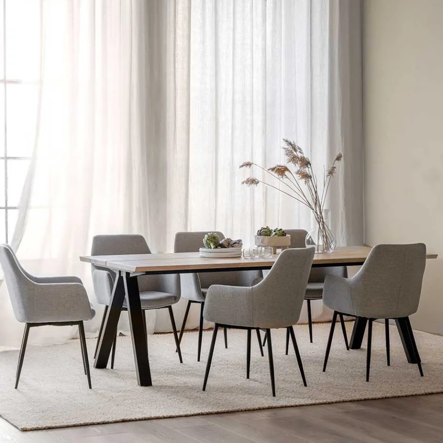 Outlet Wohnen Essgruppe im Skandinavischen Wohnstil - Ivona (siebenteilig)